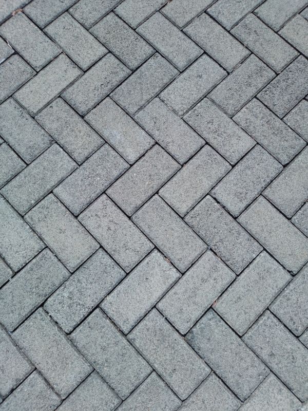 Paver patio with detailed pattern
